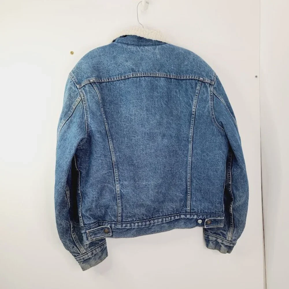 Levi's Men's Blue Vintage Sherpa Line‎ Denim Thermal Trucker Jacket Size 44